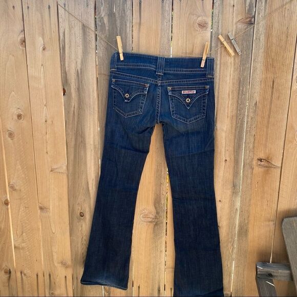 Vintage Y2K Hudson low rise Blue Dark Rinse Signature Wash Boot Cut Jeans sz 26 - Picture 11 of 12